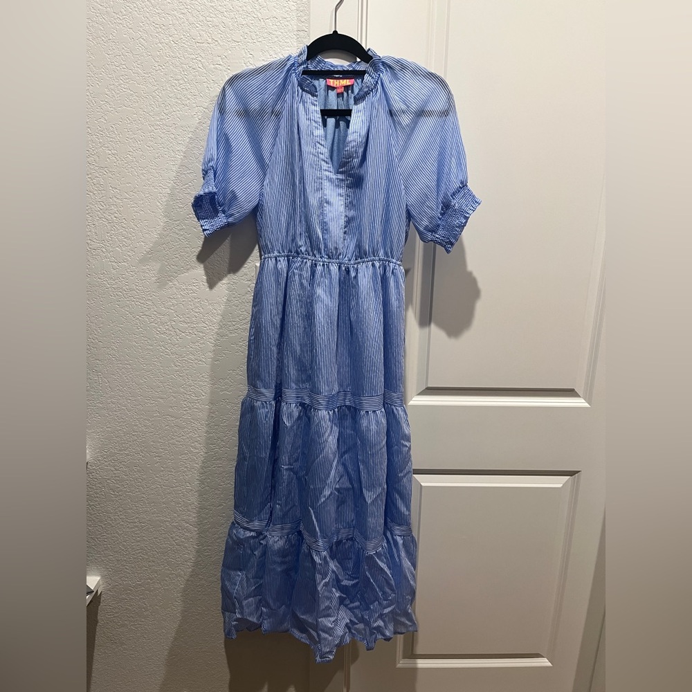 THML Light Blue Stripe Midi Dress